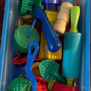 Kids Baking Toy Set in Blue & Teal - Pretend Play Kitchen Tools